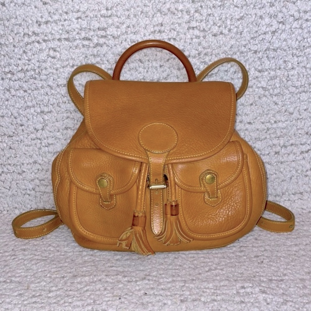 Dooney & Bourke Pebble Leather Vintage Canyon Backpack Bookbag in British tan